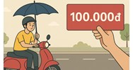 Sử dụng ô, dù khi tham gia giao thông bị phạt bao nhiêu tiền?