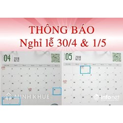 Bộ Lao động – Thương binh và Xã hội đã công bố ngày nghỉ lễ giỗ tổ Hùng Vương 10/3, Ngày lễ chiến thắng 30/4, Ngày quốc tế lao động 1/5.