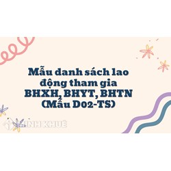 Mẫu danh sách lao động tham gia BHXH, BHYT, BHTN (Mẫu D02-TS)