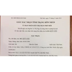 Cấp giấy xác nhận tình trạng hôn nhân cho người đã ly hôn?
