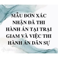 Mẫu đơn xin xác nhận đã thi hành án tại trại giam và thi hành án dân sự