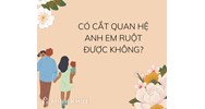 Có cắt quan hệ anh em ruột được không? Cắt đứt mối quan hệ gia đình