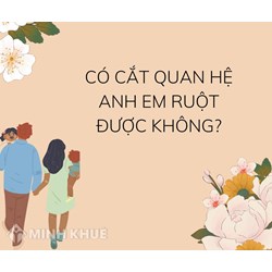 Có cắt quan hệ anh em ruột được không? Cắt đứt mối quan hệ gia đình