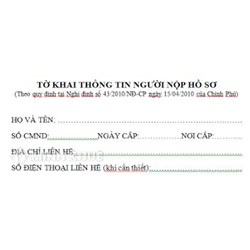 Mẫu tờ khai thay đổi thông tin người nộp hồ sơ trong doanh nghiệp