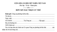 Mẫu đơn xin xác nhận cư trú để ly hôn mới nhất và cách viết
