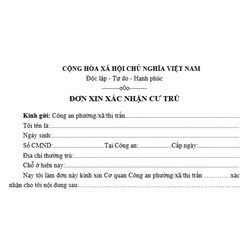 Mẫu đơn xin xác nhận cư trú để ly hôn mới nhất và cách viết