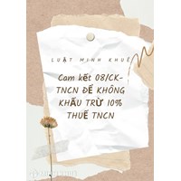 Mẫu bản cam kết không khấu trừ thuế thu nhập cá nhân (08/CK-TNCN)