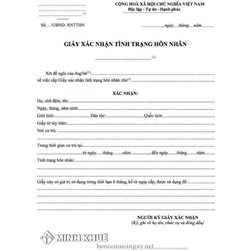 Xin giấy xác nhận tình trạng hôn nhân khi đăng ký hộ khẩu ở nhiều nơi