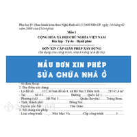 Thủ tục xin cấp giấy phép sửa nhà ở làm như thế nào?