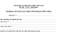 Mẫu đơn xin xác nhận tình trạng hôn nhân mới nhất