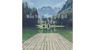 Mẫu hợp đồng giử giữ hàng hóa