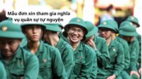 Mẫu đơn xin tham gia nghĩa vụ quân sự tự nguyện mới nhất
