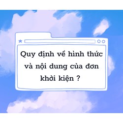 Quy định về hình thức và nội dung của đơn khởi kiện?