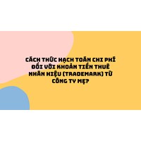 Cách thức hạch toán chi phí đối với khoản tiền thuê nhãn hiệu (trademark) từ công ty Mẹ?
