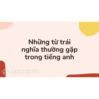 Những từ trái nghĩa thường gặp trong tiếng anh