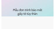 Mẫu đơn trình báo mất giấy tờ tùy thân mới nhất