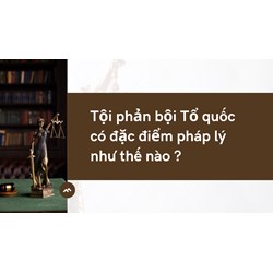 Tội phản bội Tổ quốc có đặc điểm pháp lý như thế nào ?