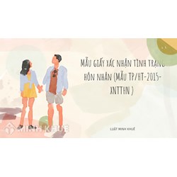 Mẫu giấy xác nhận tình trạng hôn nhân (Mẫu TP/HT-2015-XNTTHN)