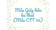Mẫu Giấy biên lai thuế (Mẫu CTT 50)