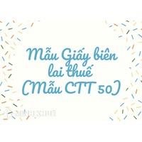 Mẫu Giấy biên lai thuế (Mẫu CTT 50)