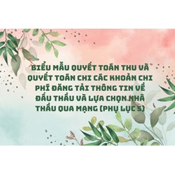 Biểu mẫu quyết toán thu và quyết toán chi các khoản chi phí đăng tải thông tin về đấu thầu và lựa chọn nhà thầu qua mạng (phụ lục 5)