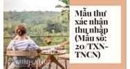 Mẫu thư xác nhận thu nhập (Mẫu số: 20/TXN-TNCN)