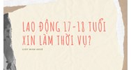 Lao động 17 đến 18 tuổi xin làm thời vụ có hợp pháp không?