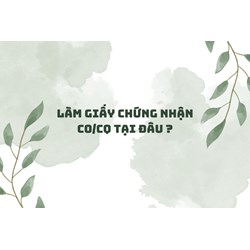Làm giấy chứng nhận CO/CQ tại đâu ?
