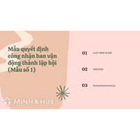 Mẫu quyết định công nhận ban vận động thành lập hội (Mẫu số 1)