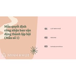 Mẫu quyết định công nhận ban vận động thành lập hội (Mẫu số 1)