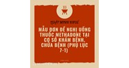 Mẫu đơn đề nghị uống thuốc Methadone tại cơ sở khám bệnh, chữa bệnh (Phụ lục 7-1)