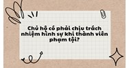 Chủ hộ có phải chịu trách nhiệm hình sự khi thành viên phạm tội?