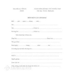 Mẫu biên bản lấy lời khai (Phụ lục 05)