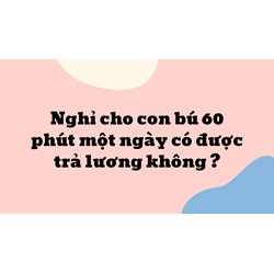 Nghỉ cho con bú 60 phút một ngày có được trả lương không ?