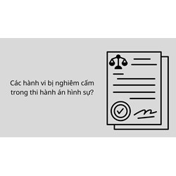 Các hành vi bị nghiêm cấm trong thi hành án hình sự?