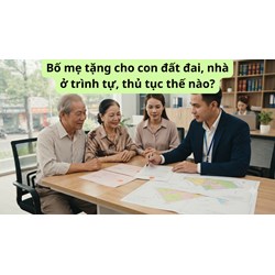Bố mẹ tặng cho con đất đai, nhà ở trình tự, thủ tục thế nào?