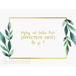Ngày có hiệu lực (EFFECTIVE DATE) là gì? Ví dụ ngày có hiệu lực
