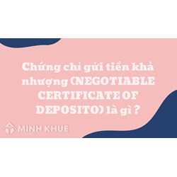 Chứng chỉ gửi tiền khả nhượng (NEGOTIABLE CERTIFICATE OF DEPOSITO) là gì ?
