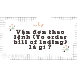 Vận đơn theo lệnh (To order bill of lading) là gì?