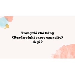 Trọng tải chở hàng (Deadweight cargo capacity) là gì ?