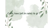 Cước bao là gì? All in rate nghĩa là gì?