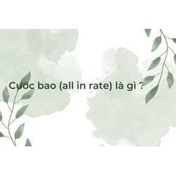 Cước bao là gì? All in rate nghĩa là gì?