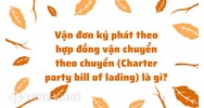 Vận đơn ký phát theo hợp đồng vận chuyển theo chuyến (Charter party bill of lading) là gì ?