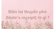 Biên lai thuyền phó (Mate’s receipt) là gì ?