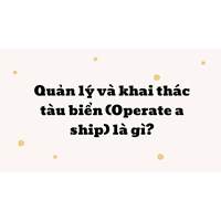 Quản lý và khai thác tàu biển là gì? Operate a ship là gì?