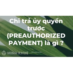 Chi trả ủy quyền trước (PREAUTHORIZED PAYMENT) là gì?