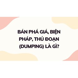 Bán phá giá, biện pháp, thủ đoạn (dumping) là gì ?