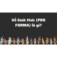 Về hình thức (PRO FORMA) là gì ?