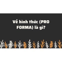 Về hình thức (PRO FORMA) là gì ?