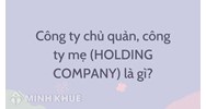 Công ty chủ quản, công ty mẹ là gì? Holding company là gì?
